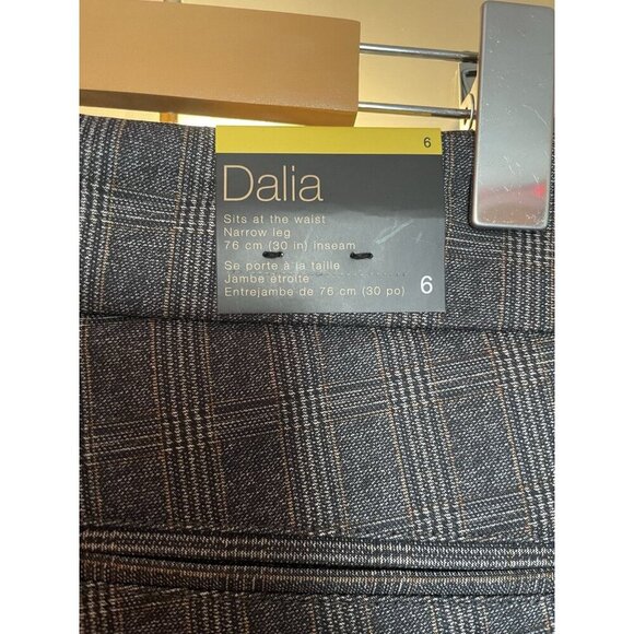 Dalie Plaid Pull-On Dress Pant Narrow Leg Women's Size 6 Work Casual - Picture 5 of 5